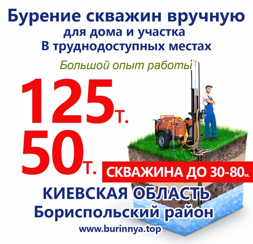 Бурение скважин на воду вручную в труднодоступных местах